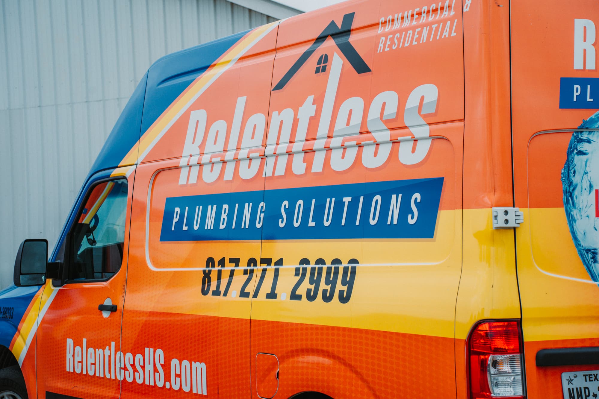 Relentless Plumbing Solutions branded service van