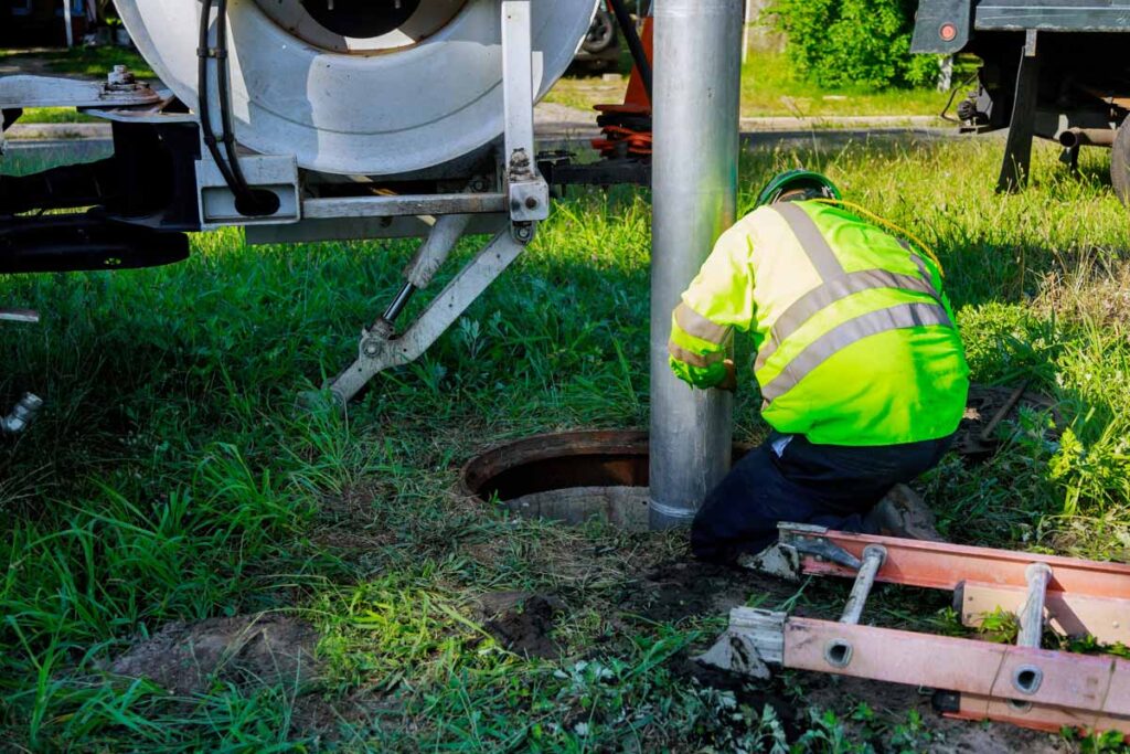 blocked drain cleaning with equipment